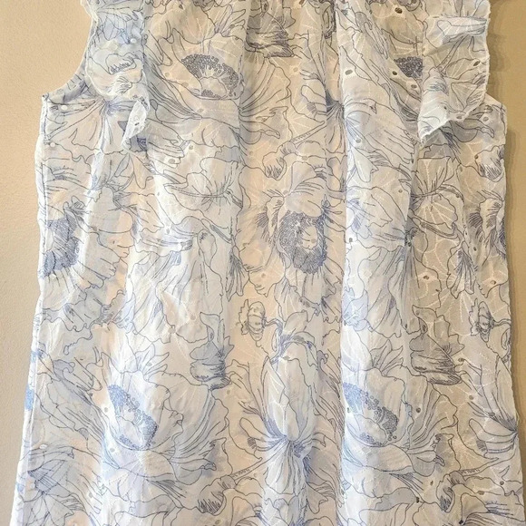 Joie Women's Eyelet Ruffle Floral Print Sundress Feminine Mini Dress Size M. - Picture 7 of 16